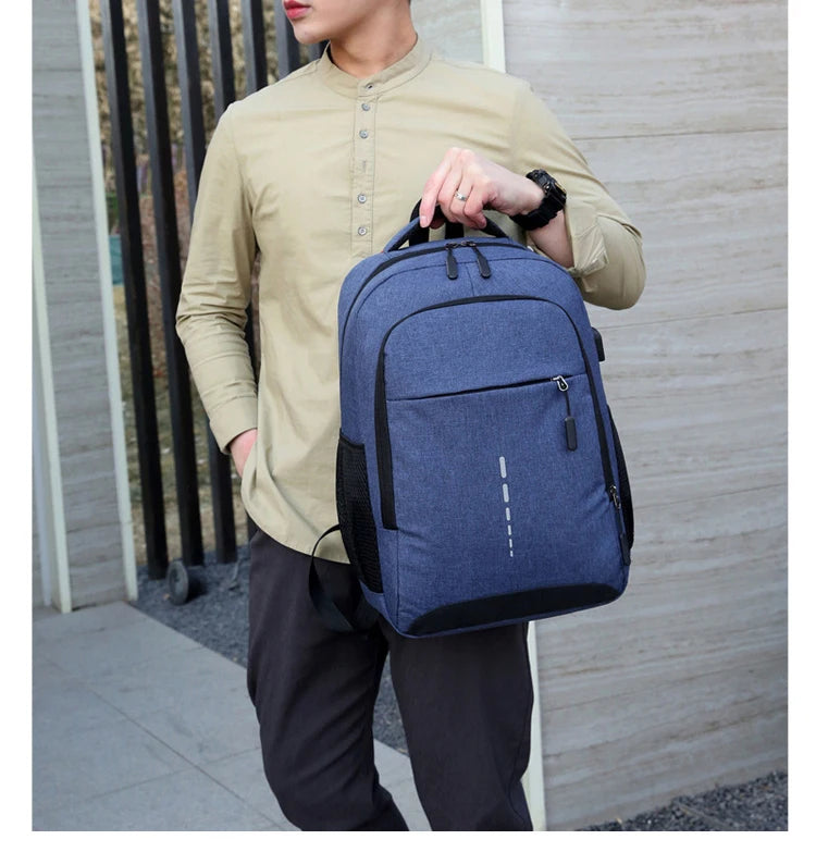 Classic Men Waterproof Backpack USB Charging Casual Travel Backpack Men Large Capacity Travel Laptop Backpack School Bag