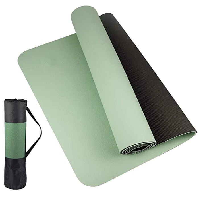 Thick Two-Color Non-Slip TPE Yoga Mat – High-Quality Fitness Mat for Home Use