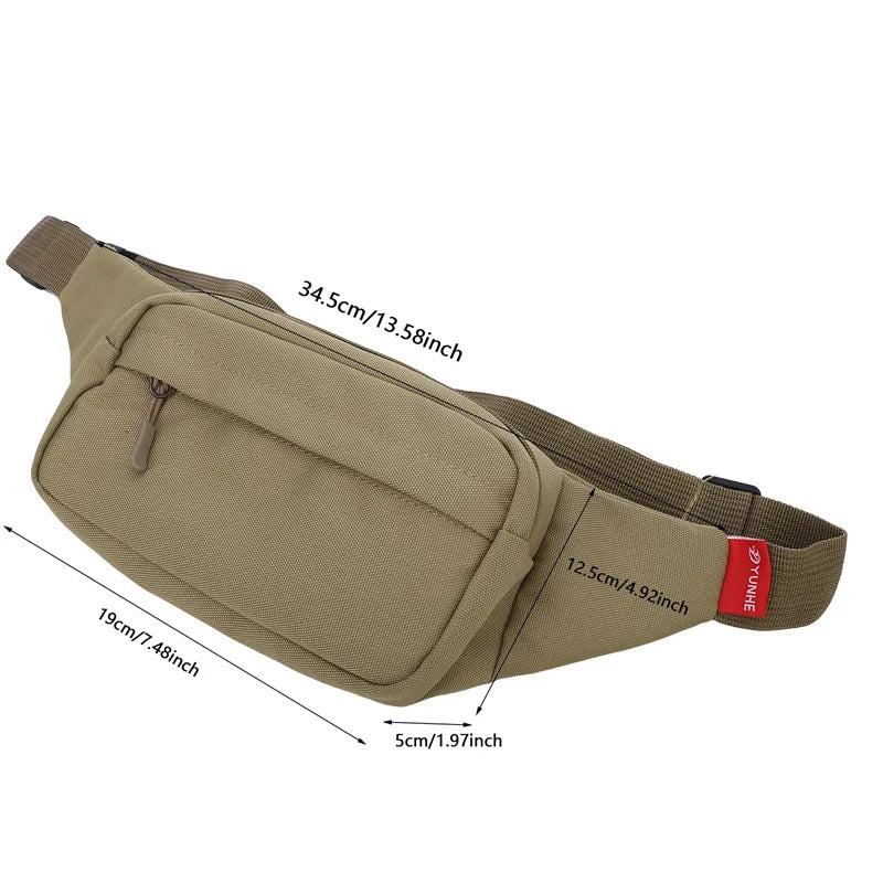 Unisex Canvas Waist Bag – Small Crossbody Fanny Pack for Men and Women