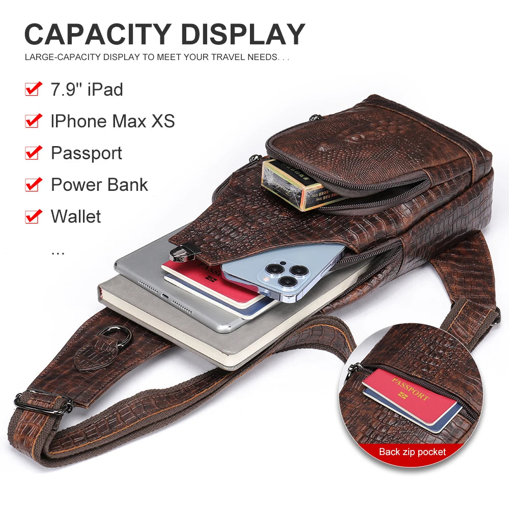 Leather shoulder bag styled in casual setting