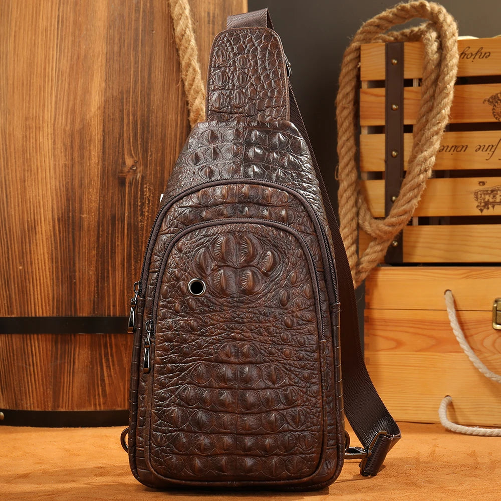 Close-up of croco leather texture