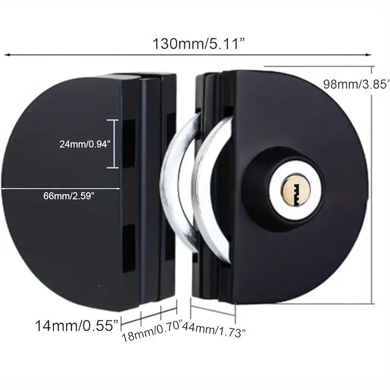 Sliding Glass Door Lock - Stainless Steel Central Lock with Key