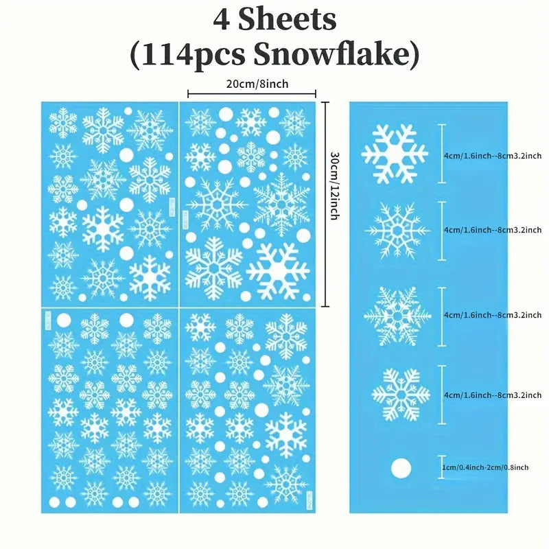 Reusable Christmas Snowflake Window Clings