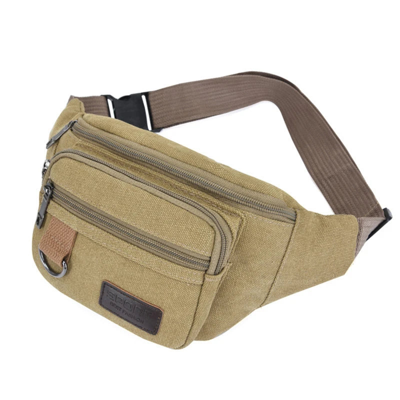 Waist pack shown with phone and wallet for size comparison
