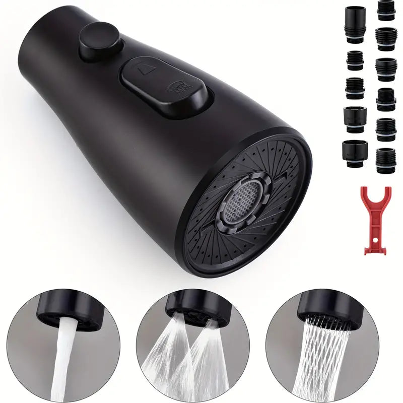 3-Mode Kitchen Faucet Sprayer with Pull-Out Nozzle